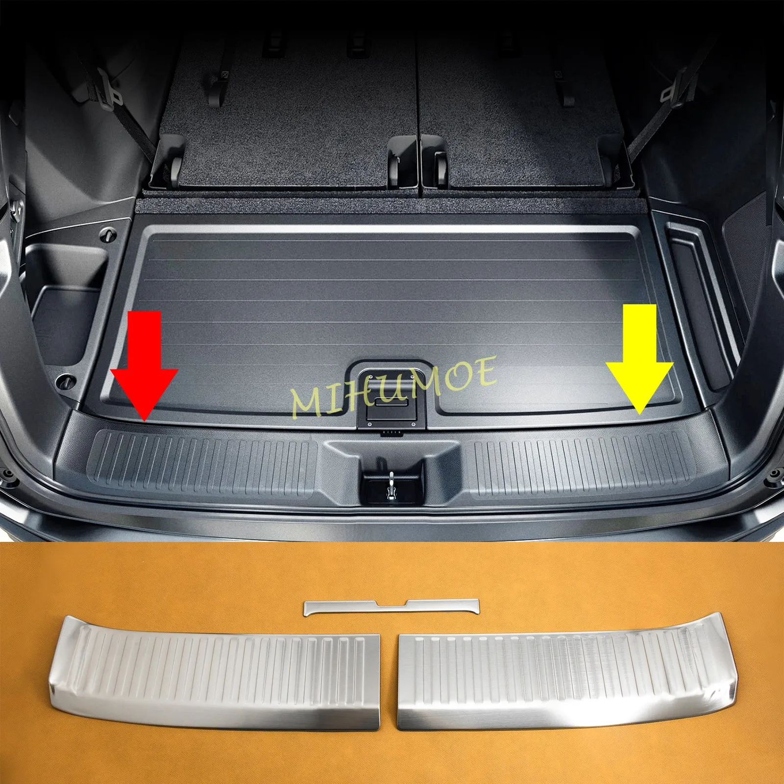 

Luggage Entry Guard For Honda Pilot 2023 2024 2025 Car Inner Rear Trunk Door Sill Edge Protector Plate Stainless Steel