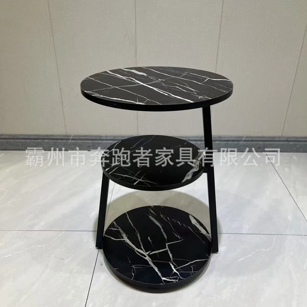 Modern round corner table, metal bedside living room, home three-layer table, sofa next to the storage multi-layer new small cof