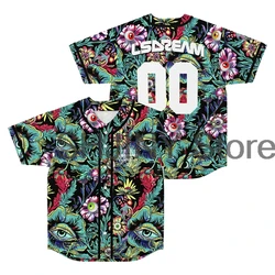 Lsdream Succulents Baseball Jersey Tops Unisex Short Sleeve Shirts Women Men Streetwear Tee Fashion Clothes