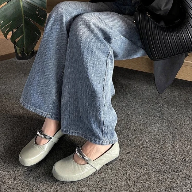 2025 Luxury Bowtie Mary Janes Women Square Toe Shiny Leather&Silk Flats Ballets Femmes  Dance Party Ball Bridal Wedding Shoes