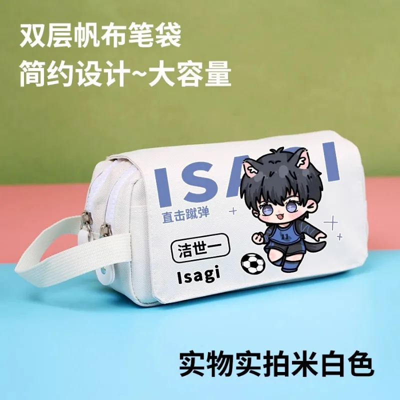 Anime BLUE LOCK Cosplay Isagi Yoichi Nagi Seishiro Rin Itoshi Bachira Meguru studente portatile Flip Pencil Case regalo di cancelleria