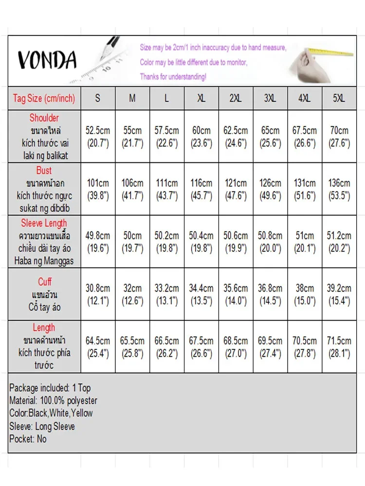 VONDA 여성용 쉬폰 롱 가디건 2025 패션 레이스업 커버업 긴 소매 셔츠 캐주얼 루즈 시스루 빈티지 비치 탑