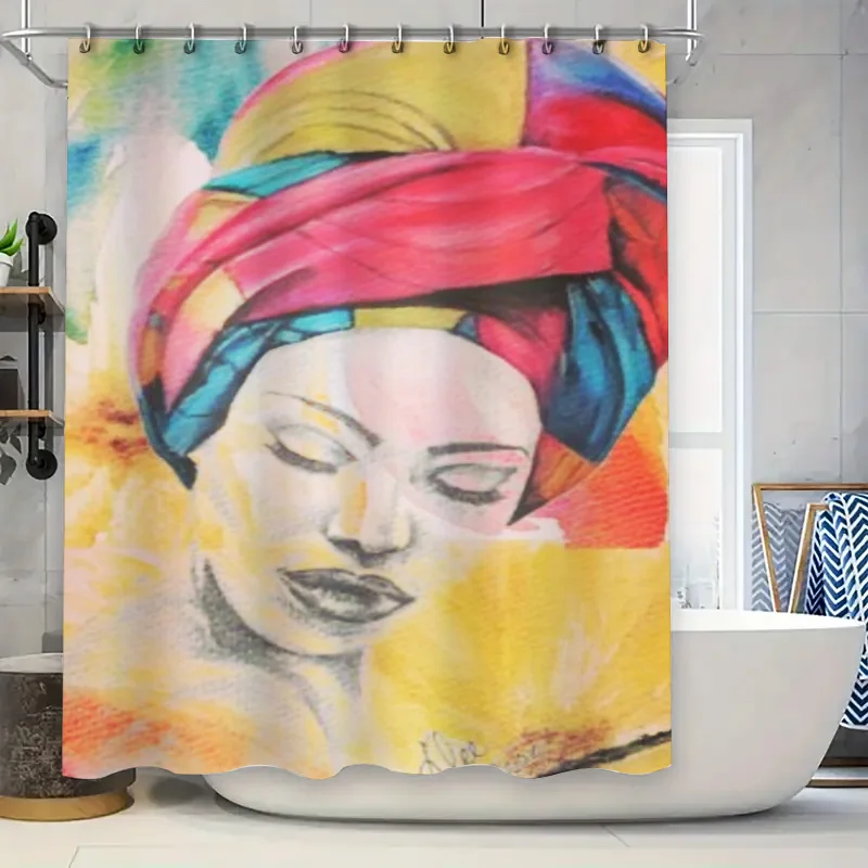 

Красочная занавеска для душа в ванной комнате с художественным дизайном, идеально подходящая для домашнего декора