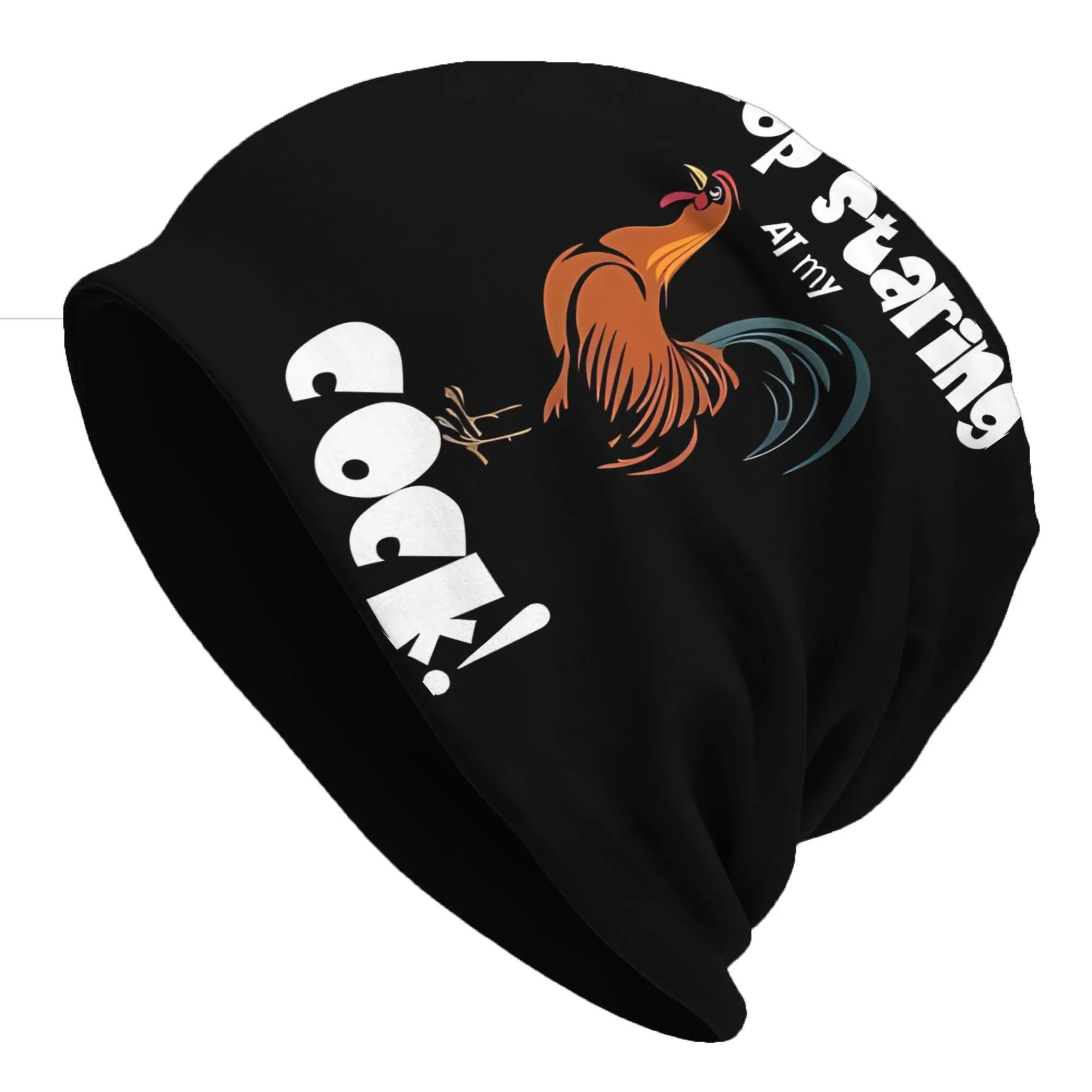 Bonnet Hats Stop Staring At My Cock Men Women's Thin Hat Rooster Street Style Cap Design Skullies Beanies Caps
