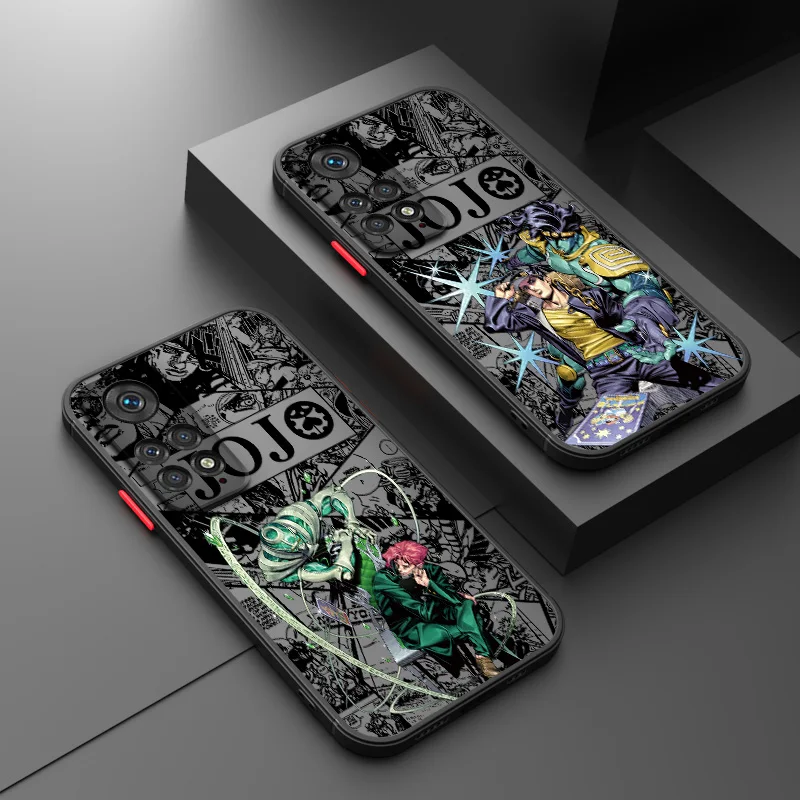 Beautiful Anime JOJO Phone Case For Xiaomi Redmi Note 5 11 12 Turbo 13 S T E Pro Plus 4G 5G Frosted Translucent Funda Cover Soft