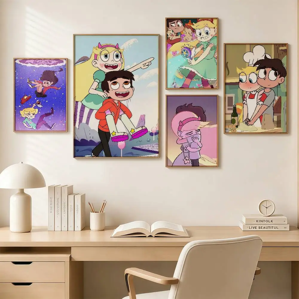 DN Cartoon S-Star vs. the F-Forces of E-Evil Posters Wall Art Retro Painting Home Room Cafe Club Dorm Wall Decor