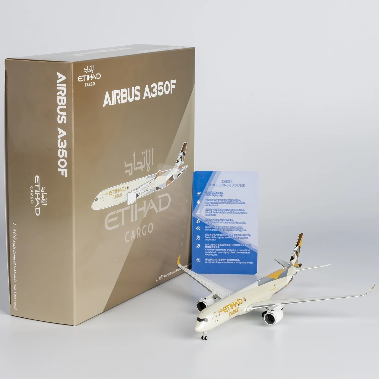 

46006 Коллекционный самолет из сплава в подарок, модель NG 1:400 Etihad Airways Airbus A350F, литая под давлением модель самолета и точечная карта