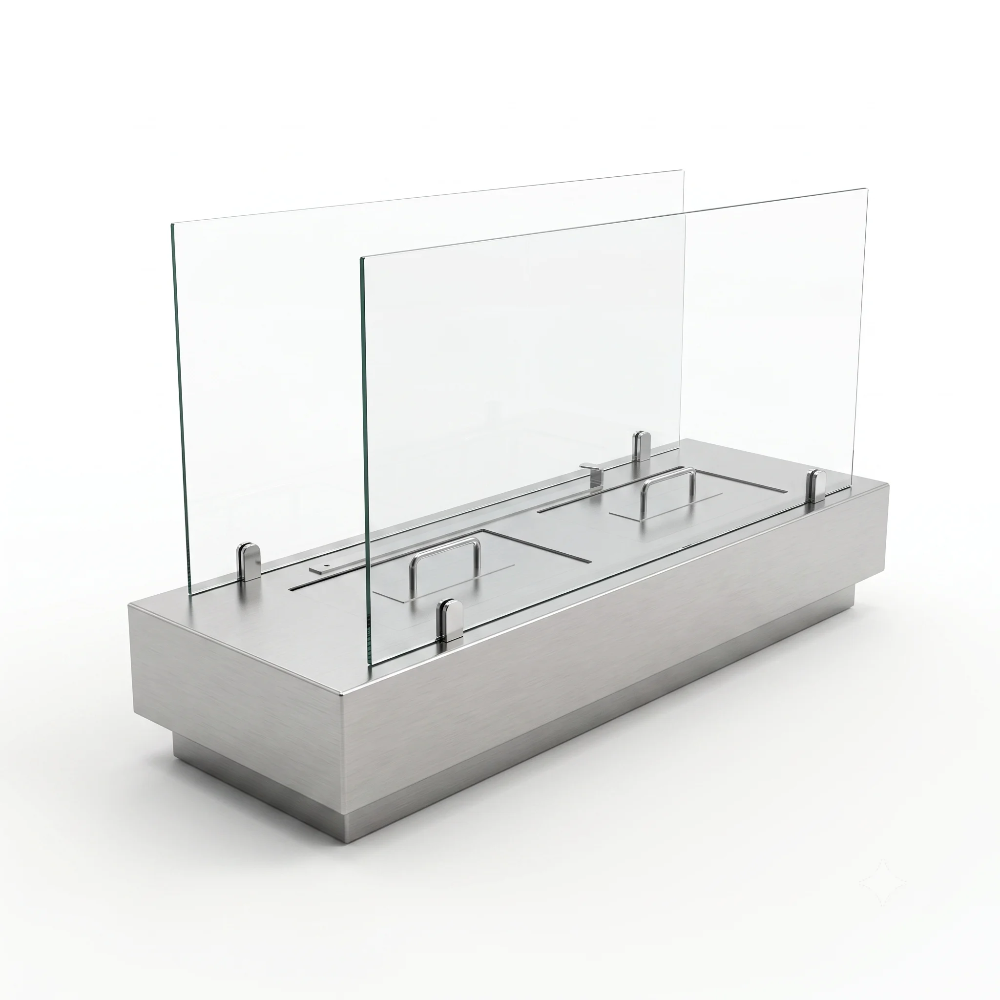 SXFirepalce Manual Square Bioethanol Fireplace Burner Insert – Stainless Steel | SXFireplace