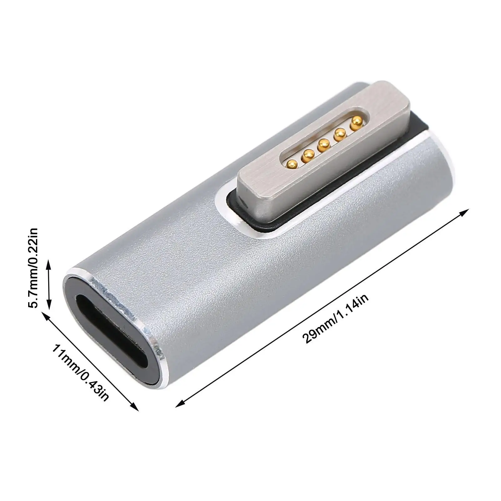 Type C Magnetic Adapter T Tip 5A PD Fast Charging USB-C Connector for os X Laptops - Magnetic Suction Interface