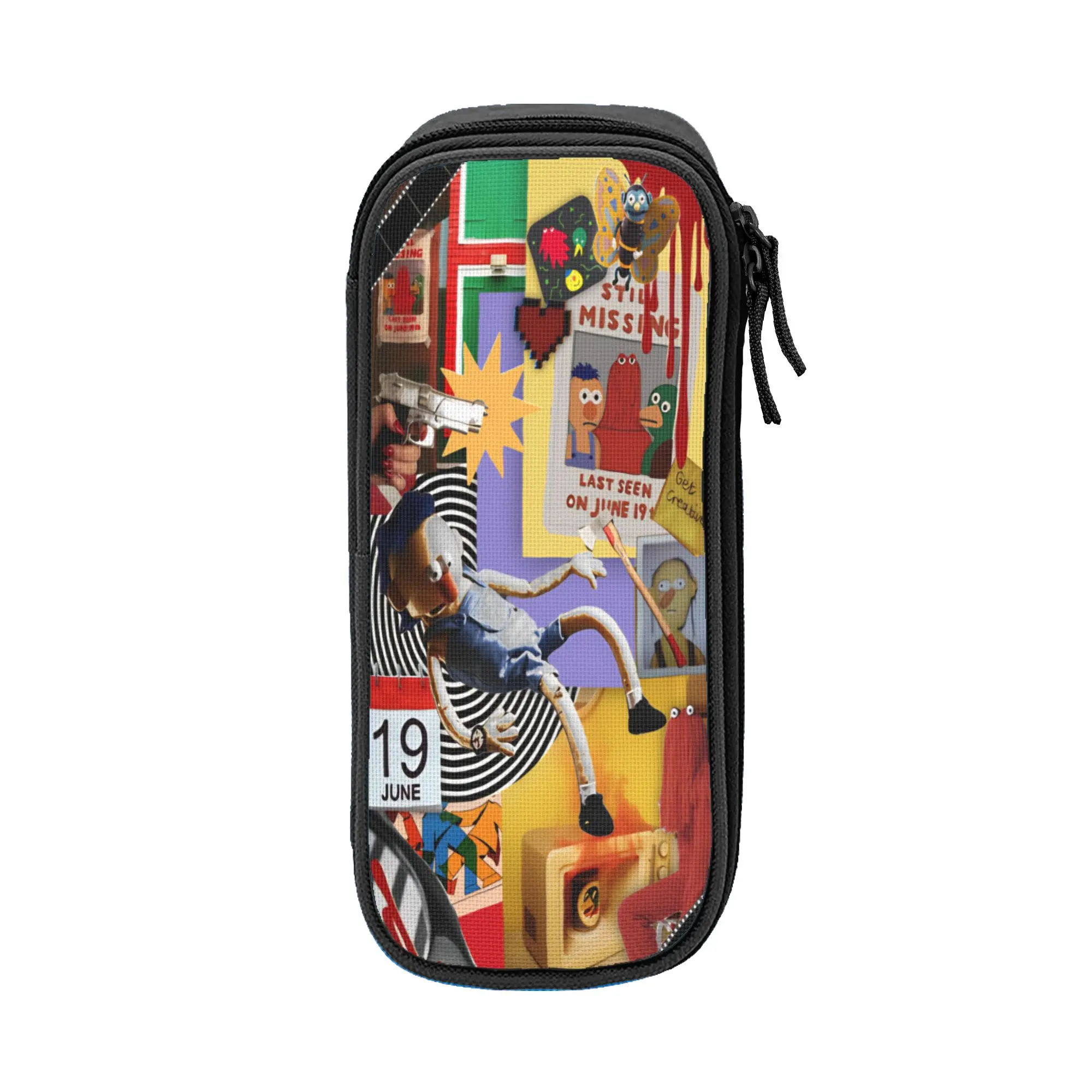 Creative Don't Hug Me I'm Scared Pencil Case  Pencil Pouch Pen Holder for Student Big Capacity Bags Office Zipper Accessories