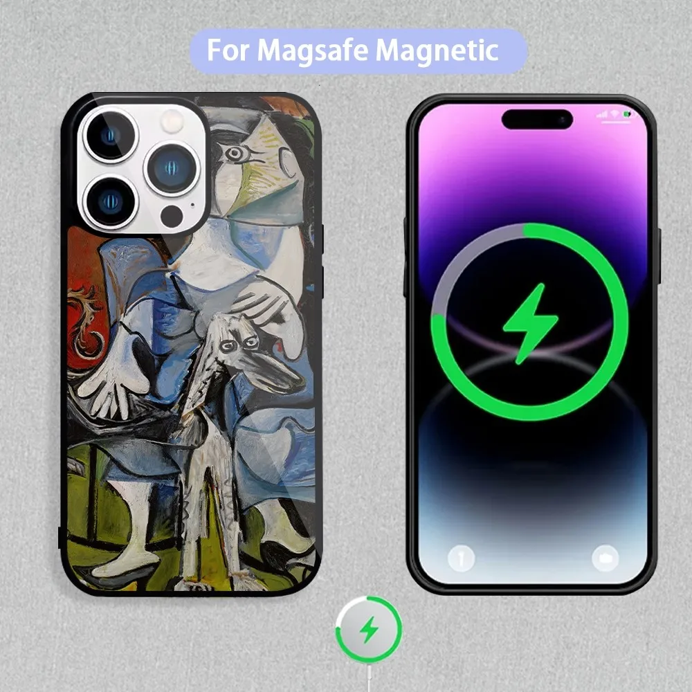 Painter Artists Pablo Ruiz Picasso Phone Case For Magnetic Inductive Charging iPhone 11 12 13 14 15 Max Pro Mini Plus Shell