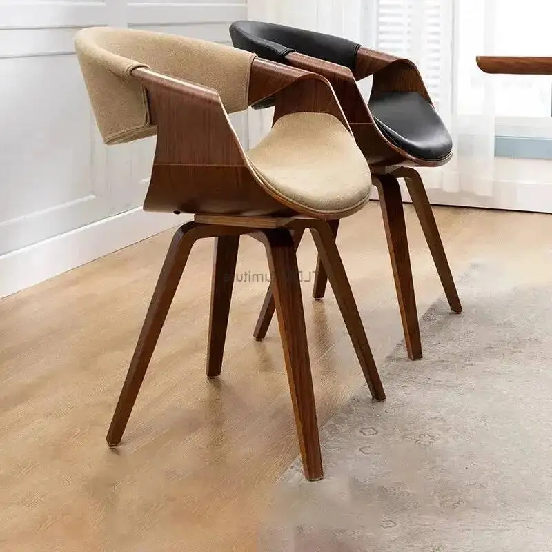 كراسي الترفيه أثاث المطبخ بسيط الطعام الشمال خشب متين كرسي فاخر الجلود شرفة الطعام كرسي الكتابة كرسي أعلى #3