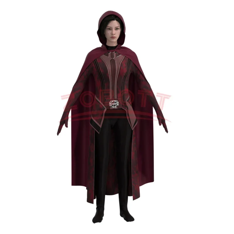 2025 ♥ New 110-190 Adult Kid Sexy Scarlet Witch Wanda Costume with Cloak Headband Superhero Maximoff Jumpsuit Cape Cosplay Fu ☆★
