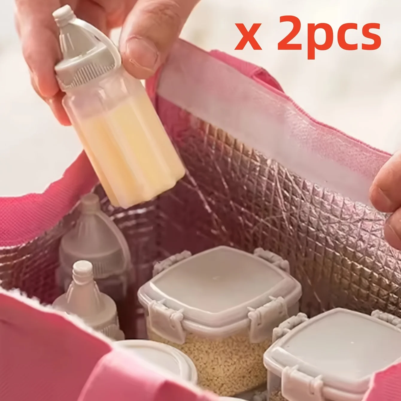 2pcs Mini Sauce Squeeze Bottle Plastic Seasoning Box Jam Salad Dressing Container Portable Picnic Barbecue Spice Jar Kitchen
