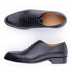 Chaussures provoqué en cuir véritable faites à la main pour hommes, chaussures formelles, chaussures de bureau Oxford, allumettes de fête de mariage, zapatos de zones, haute qualité