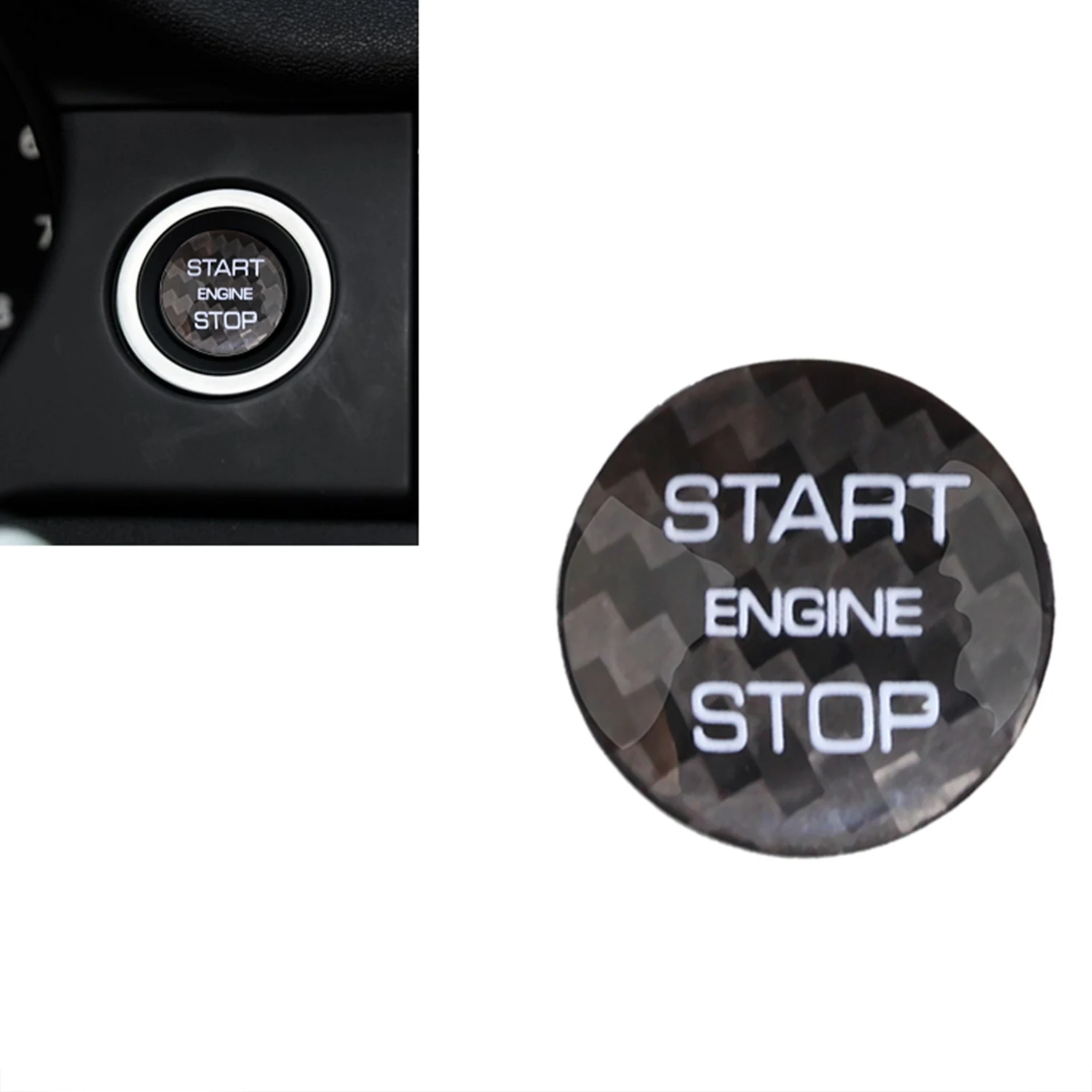 Car Start Engine Stop Push Button Cover Ring Trim Sticker for Range Sport Evoque Velar