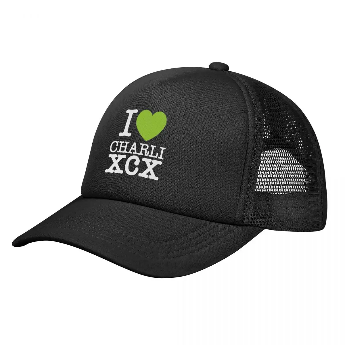 Men Women I Love Charli XCX Brat Trucker Caps Fashion Mesh Baseball Cap Polyester Hats Sun Hats Adjustable Fishing Hat Summer