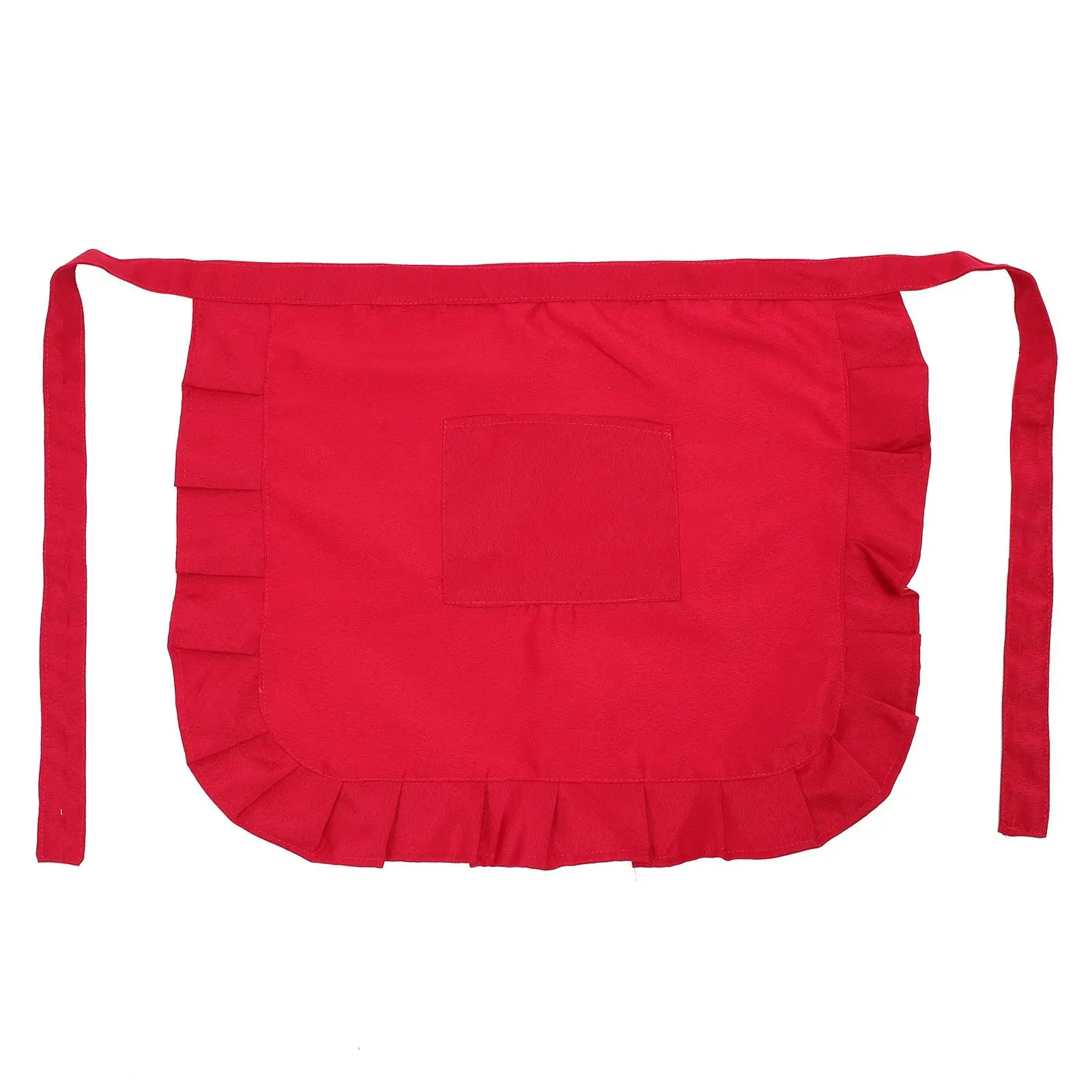 

Half length Apron Practical Kitchen Cooking Red Short Women's Men's Pocket Server Bartender Waiter High grade