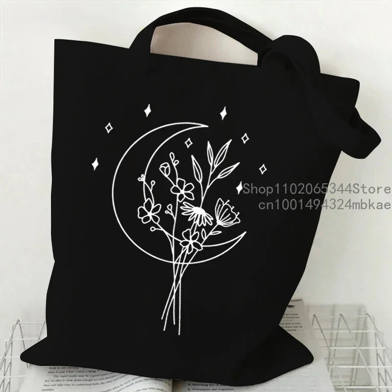 Christian Faith Floral Canvas Tote Bag Women Vintage Rose Shopping Shoulder Bags Flower Plant Graphic Lightweight Travel Handbag