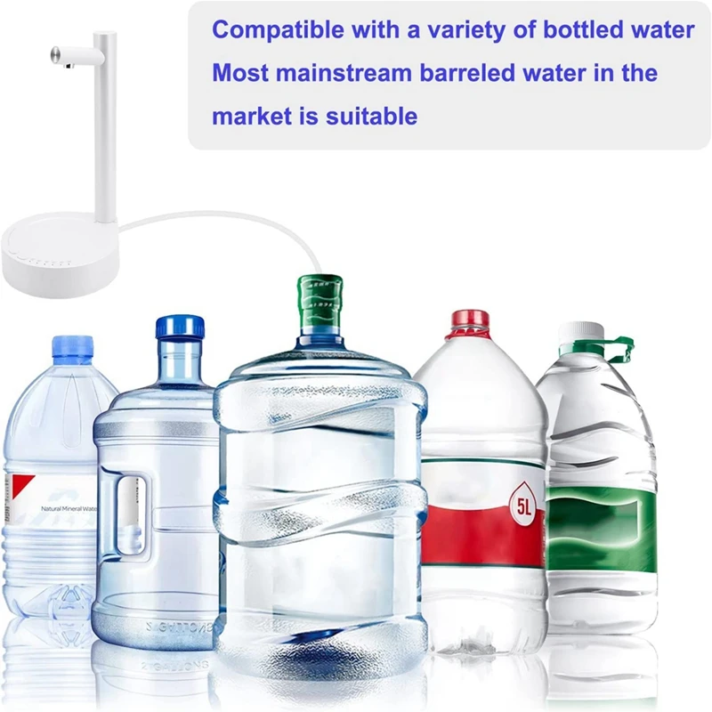 Electric Water Gallon Pump Automatic Water Bottle Pump Dispenser Desktop Rechargeable Water Pump Dispenser With Stand