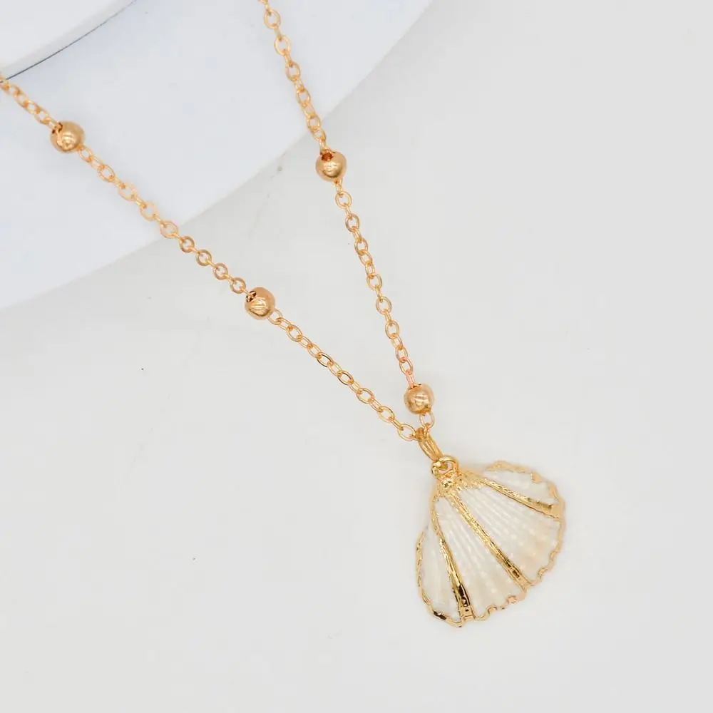 Conch Shell Necklace Shell Pendant Necklace Bohemia Chain Boho Style Sea Beach Jewelry Natural Chains