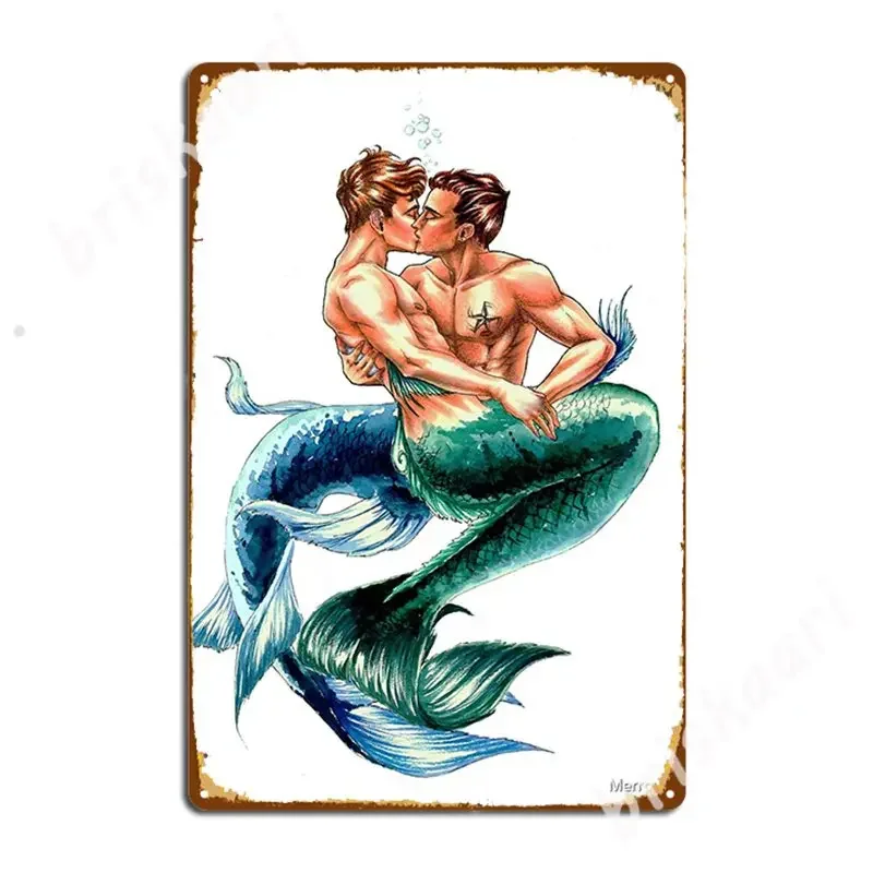 Merman Love Metal Signs Club Party Kitchen Printing Wall Decor Tin sign Posters