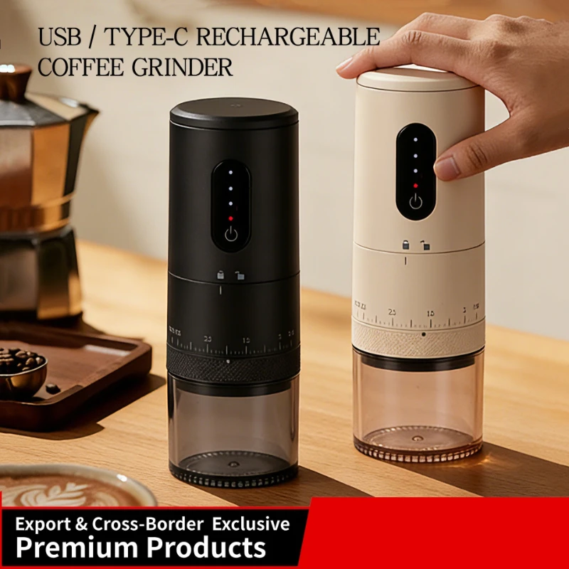 Fashion New Electric Power Display Coffee Bean Grinder 38 Gears External Adjustable USB Mini Coffee Machine