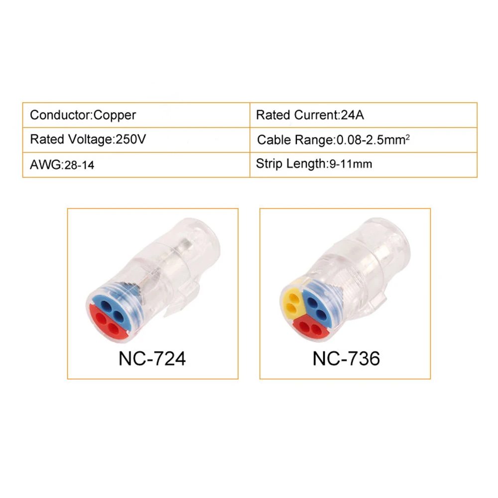 5PCS Docking Quick Wiring Connectors Universal Push-In Terminal Block Hard Wire Easy Connection Led Light Connector Junction Box