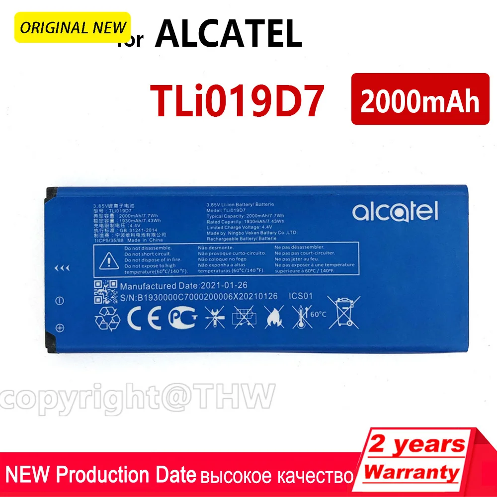 Original New Replacement Battery For ALCATEL TLi009AA TLi028C7 TLi019D7 CAB0400000C1 CAB31L0000C2 CAB22B0000C1 TLiB5AF Batteria