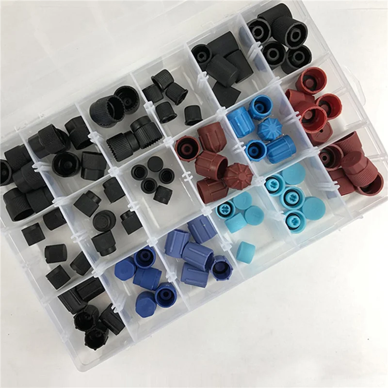 

Hot Selling-180Pcs Car Air Conditioner Repair Kit Car R134A R12 High And Low Pressure Side AC System Valve Core Dust Cap,180Pcs