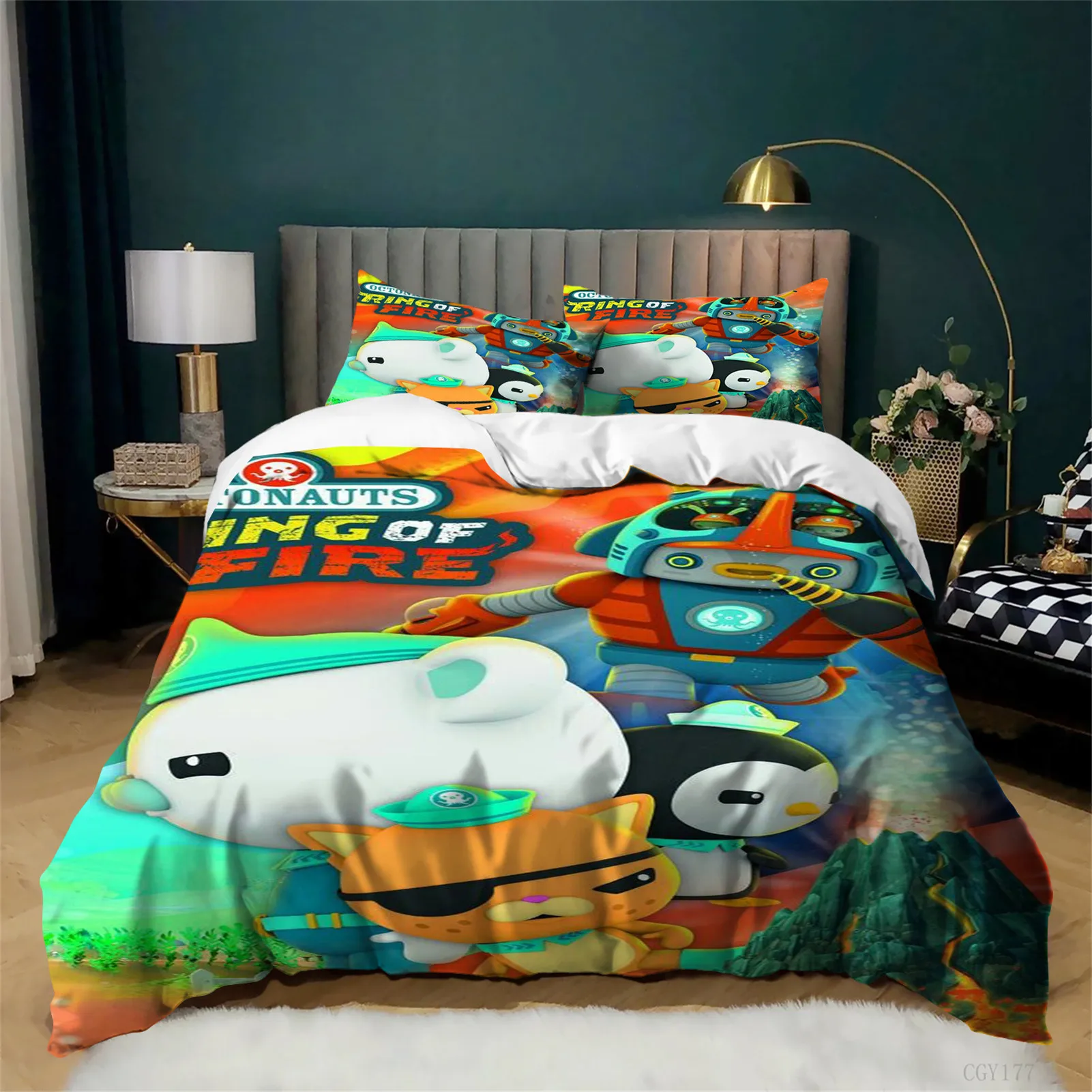

3pcs Oc-to-nau-ts Ultra Soft Duvet Cover with 2 Pillowsham All Season Bedding Set Lightweight Quilt Cover with Zipper Closure