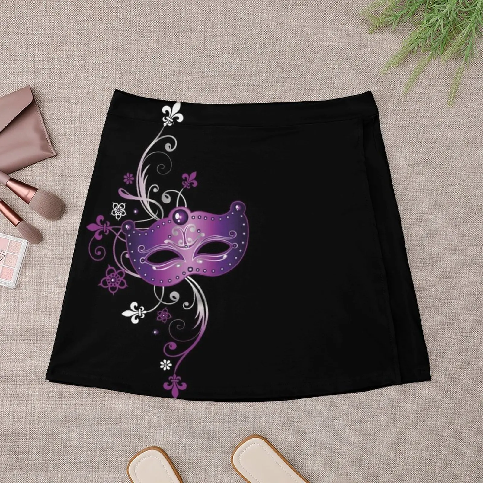 Mardi Gras. Mask with Fleur De Lis. Mini Skirt Women skirt Miniskirt woman Mini Skirt