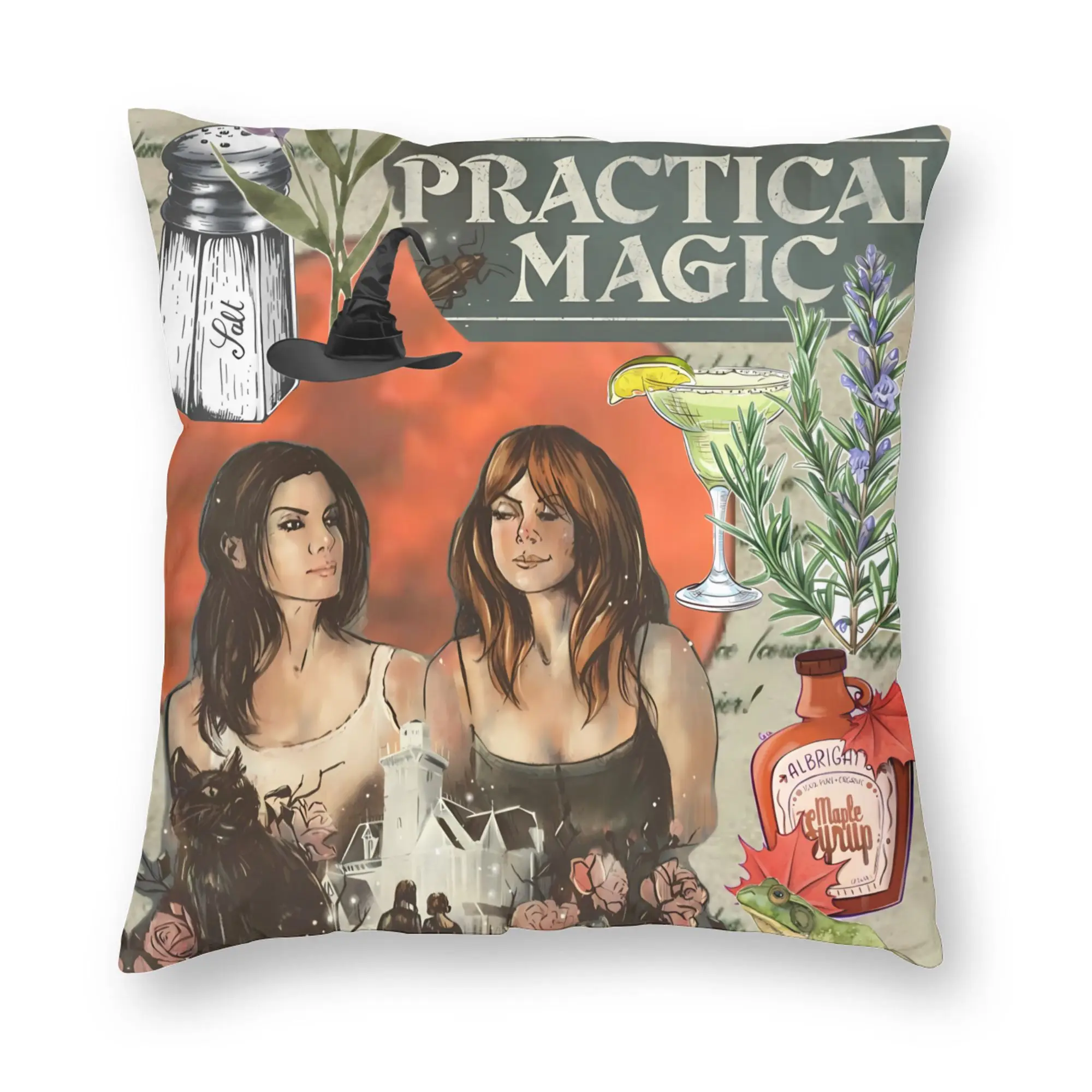 Practical Magic Sisters Book Cover Pillow Case  Kawaii Pillow Cover Print Pillowcases For Living Room Sofa