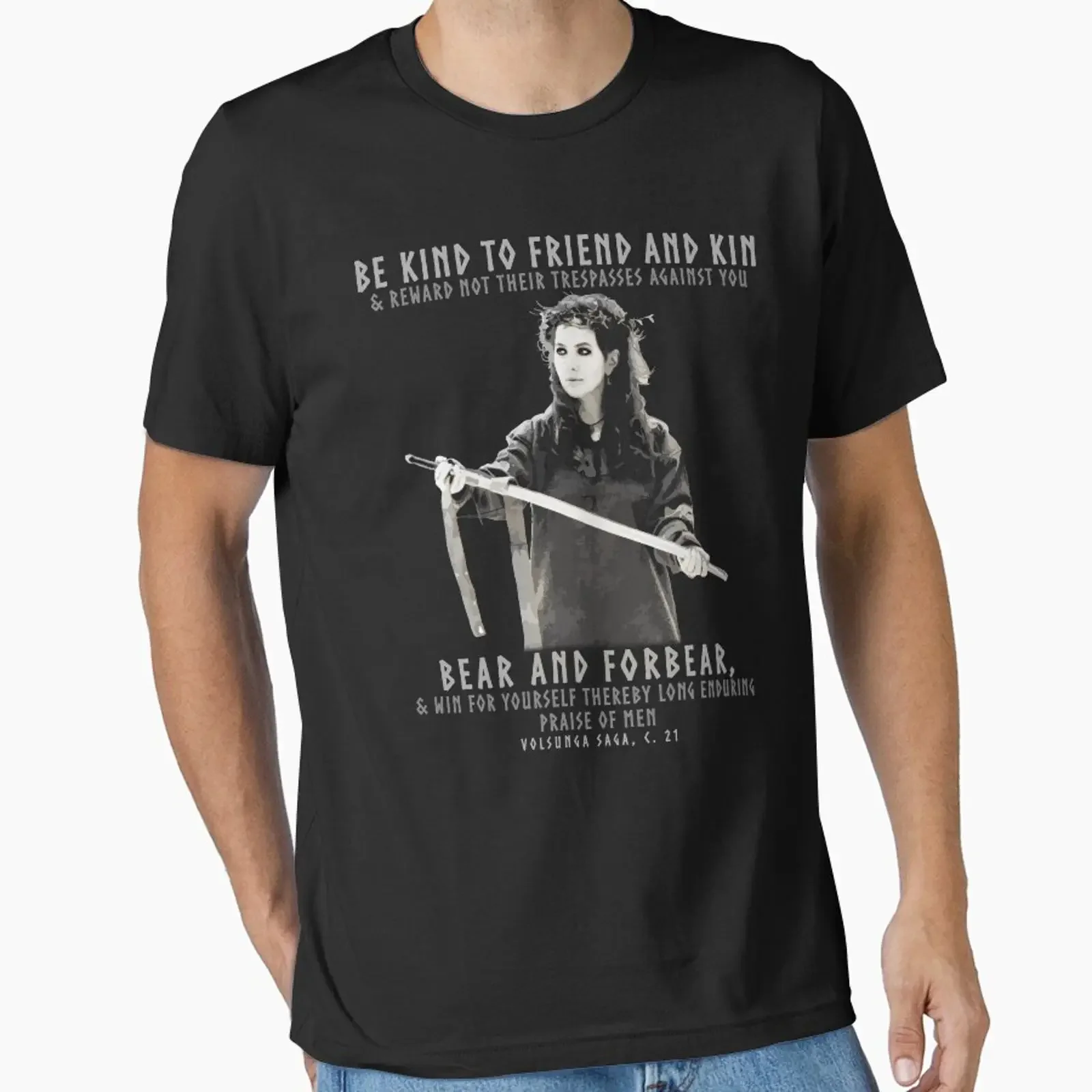 Be Kind to Friend Kin Norse Proverb Volsunga Saga Vikings Viking designed and sold by Proverbial Wisdom Design vintage Washed