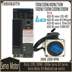 Delta B3 Servo Motor Kit 220V 750W/1KW Kit 60/80/130mm flange 24-bit Incremental Magnetic Optical Encoder CANopen,RS485,EtherCAT