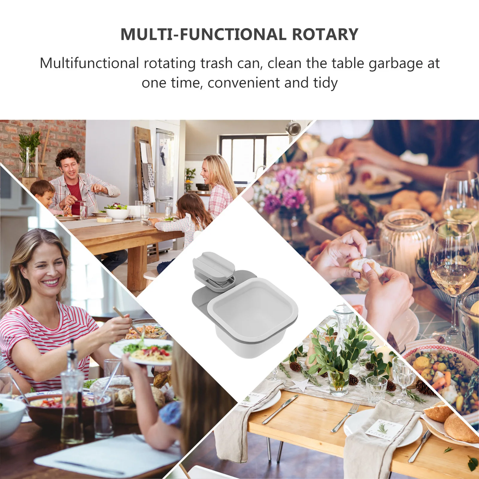 

1Pcs Rotatable Storage Holder ABS Multi-Functional Sundry Box for Desk Bathroom Kitchen Office Table Trash Can Trash Bin