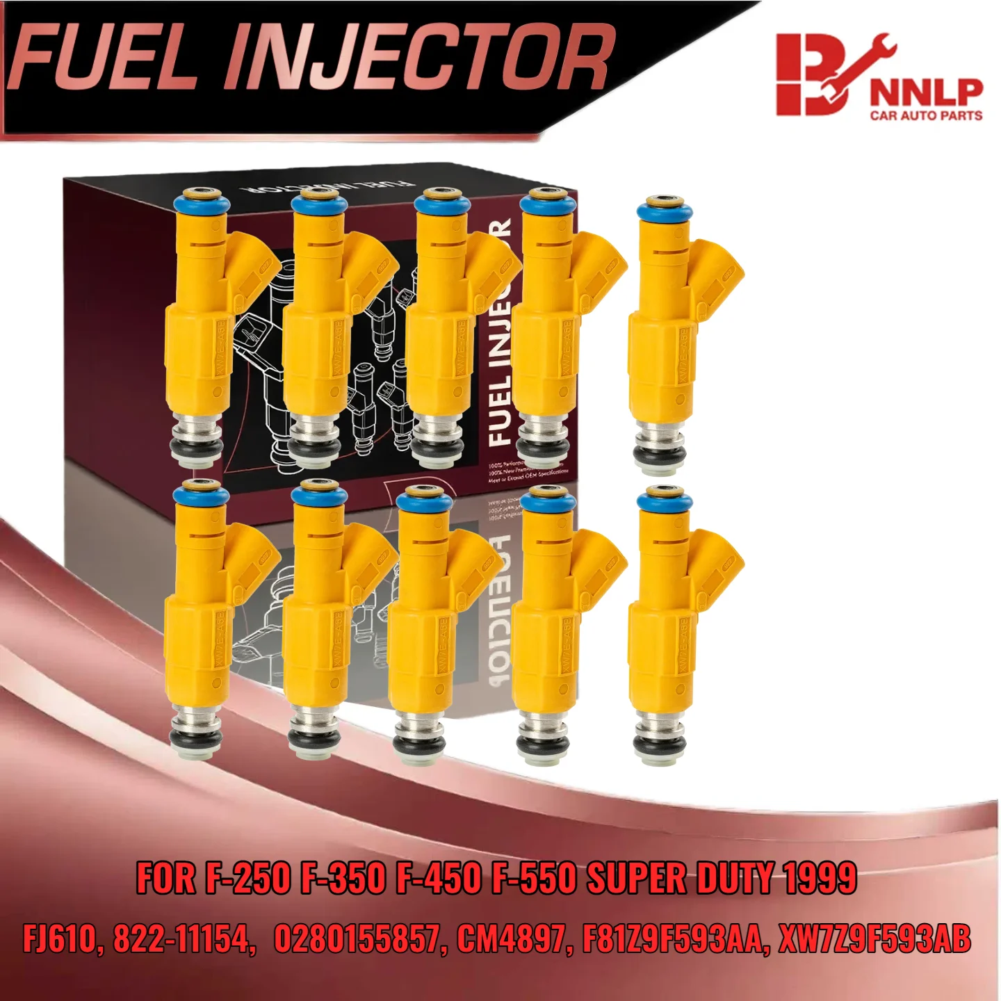 

for Ford F250 F350 Super Duty for Ford E350 Econoline 10PCS Fuel Injectors V10 6.8L 0280155857