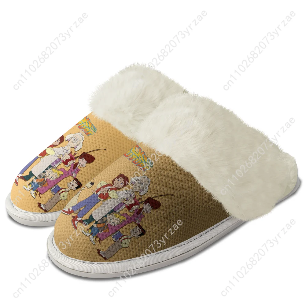 Ritorno al futuro Scarpe calde con bordo in peluche Pantofole casual da casa per uomo e donna Pantofole leggere su misura in cotone termico per camera da letto