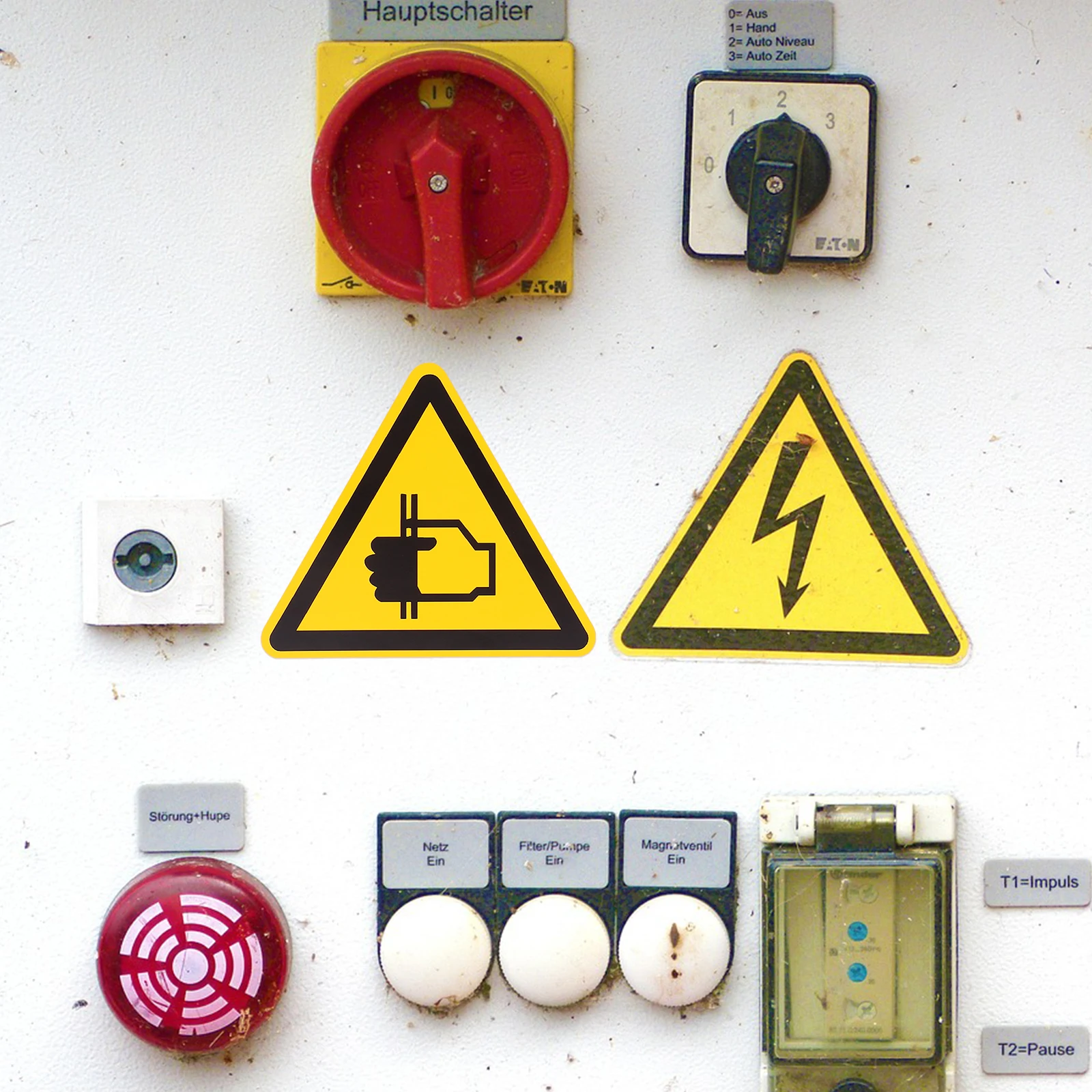 

6 Pcs Reflective Warning Label Sticker Safety Decals Device Stickers Hand Caution