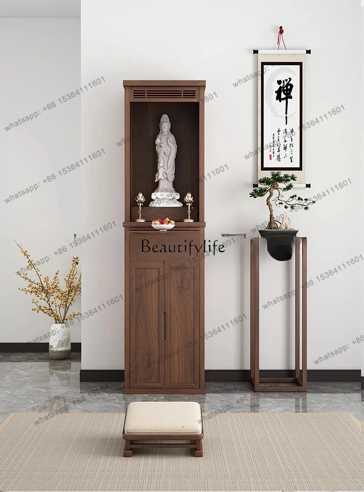 X4 Black Walnut Shrine shalter New Chinese Style Clothes Closet con porta altare Buddha Shrine