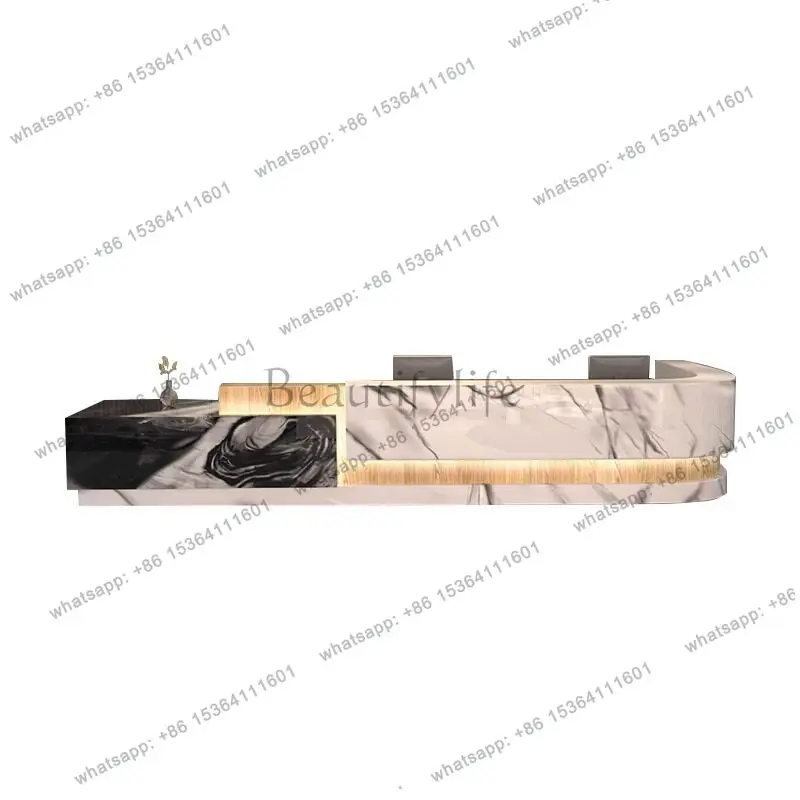 Factory Direct Sales Nordic High-end Hotel Reception Desk Modern Luxury Slate Restaurant Bar Salon Commercial Furniture Atril Co