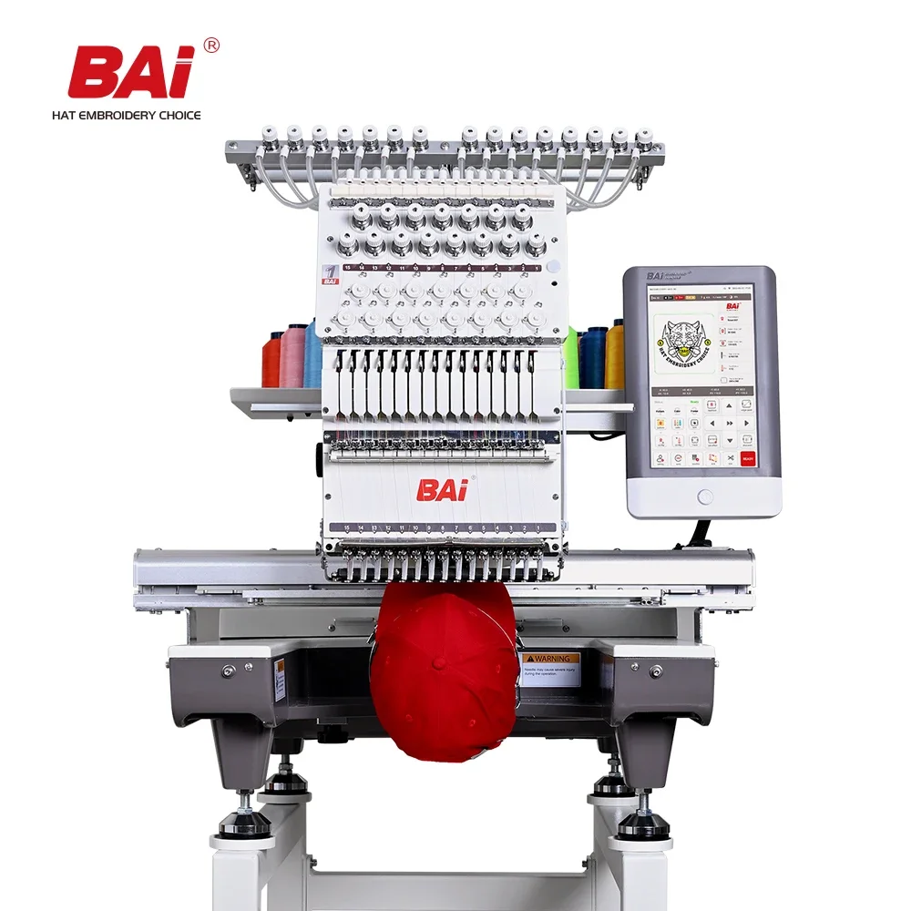 BAi Industrial Digital Single Head Multi Needles 3D Bag Embroidery Machine