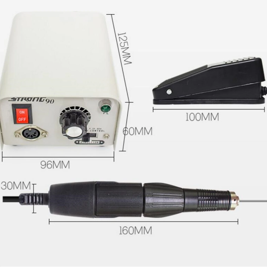 StrongGene- Lime à ongles électrique pour pédicure, 35000 tr/min, 65W, équipement pour salon de manucure, N64.File Cutter