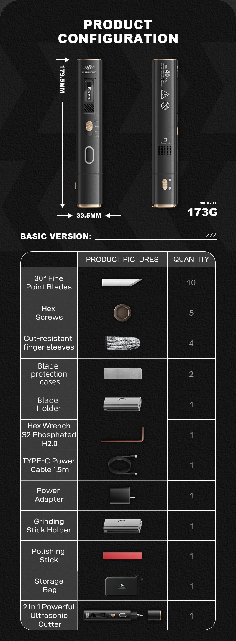Jakemy JM-Y10 PRO Ultraschall-Schneidmesser, Überhitzungsschutz, DIY, elektrisches Schneiden, Schnitzen, Schleifwerkzeug, geeignet für Modellplatine – Detail 6