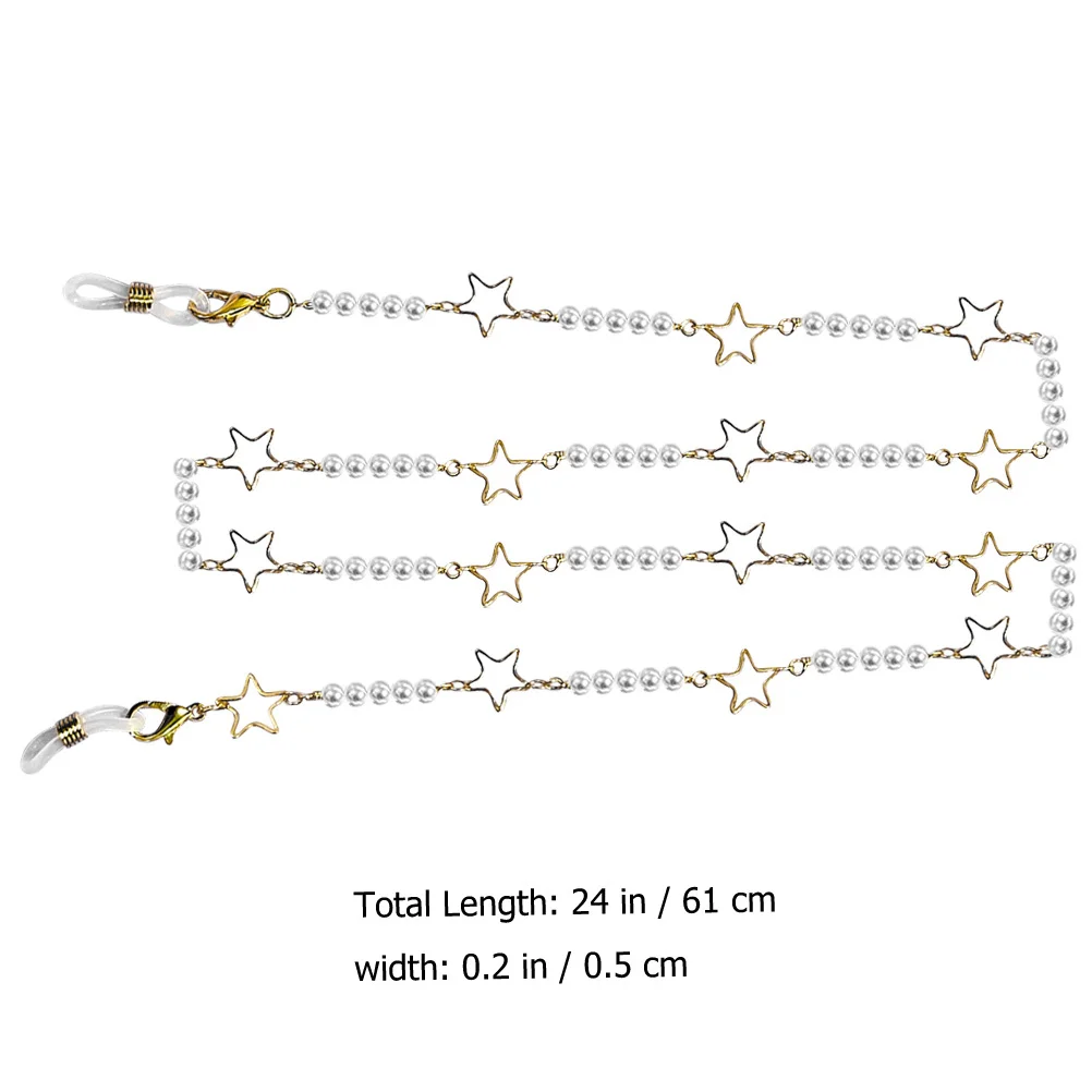 سلسلة نظارات للنساء، حبل نظارات أنيق مع تصميم لؤلؤي، حزام نظارات مضاد للخسارة للاستخدام اليومي والسفر والتسوق على الشاطئ