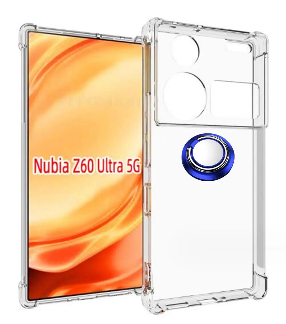 Shockproof Hard Case For ZTE Nubia Z60 Ultra 5G Z60Ultra 2023 Soft Silicone Ring Folding Holder Bracket Stand Cover