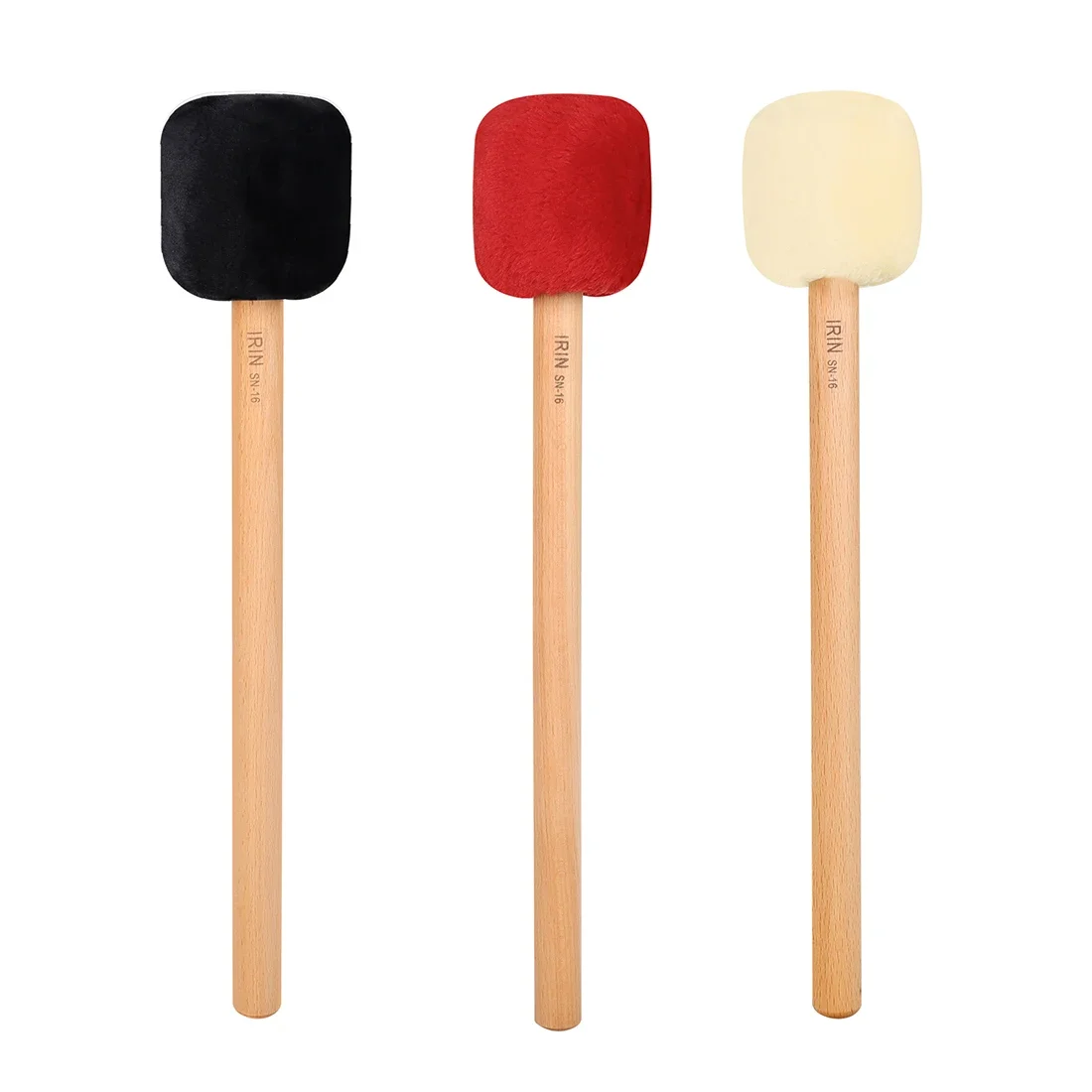 

IRIN Bass Drum Big Drum Mallet Beech Handle Bass Drum Drumstick Percussion Instrument Parts Accessories Long Fluffy Drum Hammers