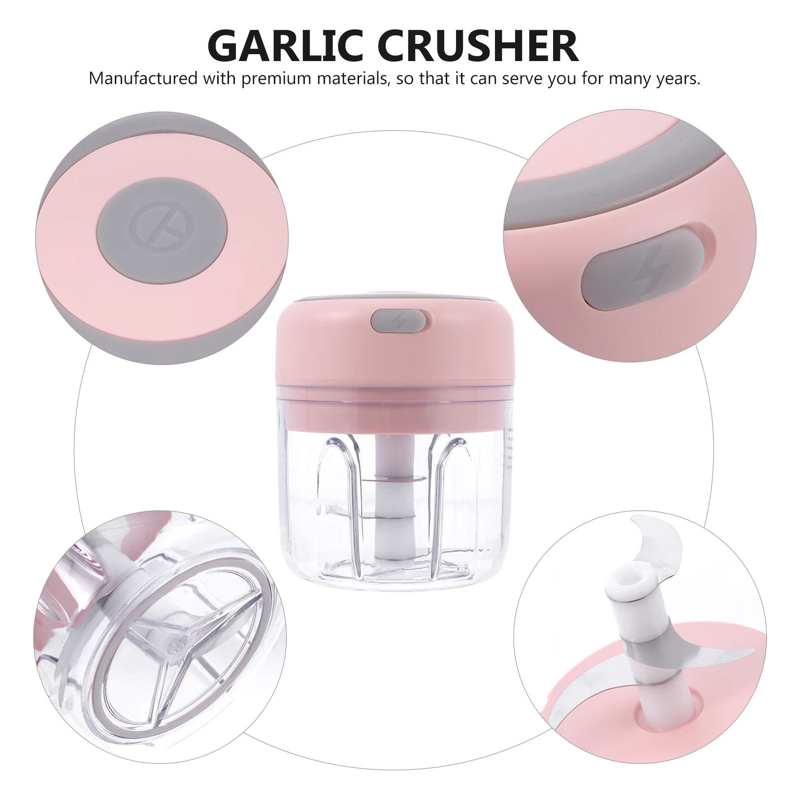 

Wireless Electric Crusher Mincer Small Portable Garlic Crusher Veggie Tool Food Processor Plastic Kitchen Bar Utensil