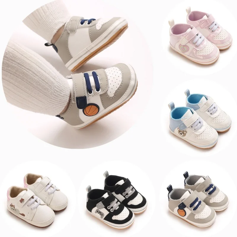 Korean Style Fashion Sneakers, Breathable Soft Indoor Shoes, Baby Learning Walk Shoes for Infants 0-18M