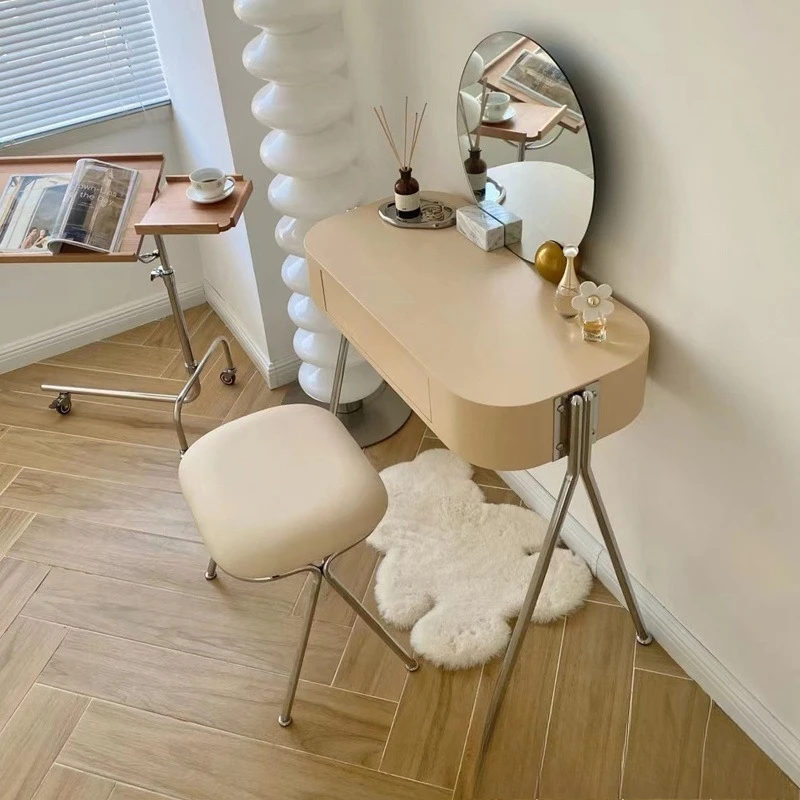 

Small apartment bedroom dresser modern simple bedside makeup table light luxury